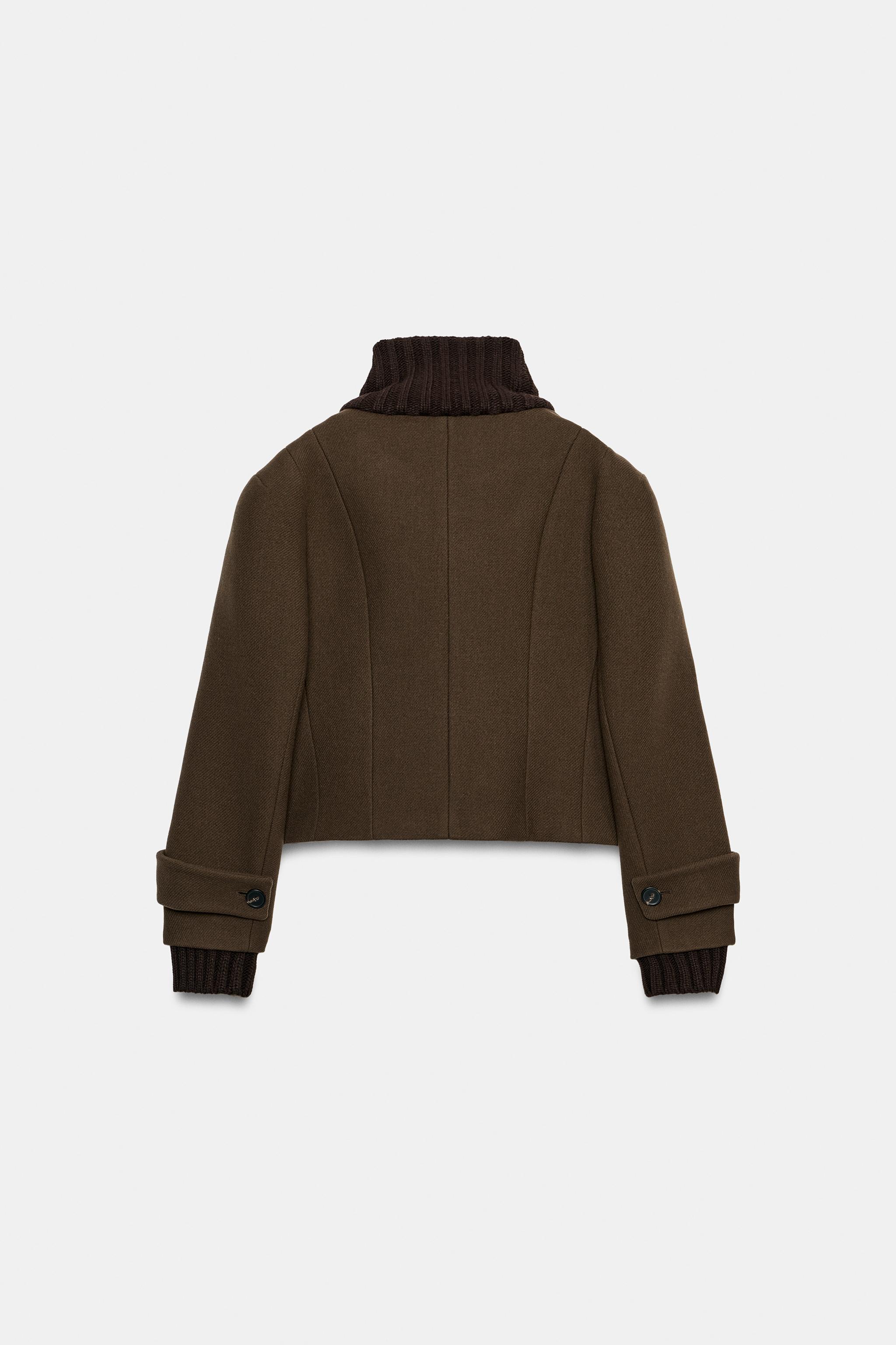 Manteau court combiné avec laine ZW COLLECTION