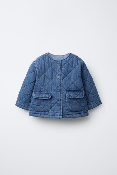 جاكيت دنيم مبطن - أزرق by Zara