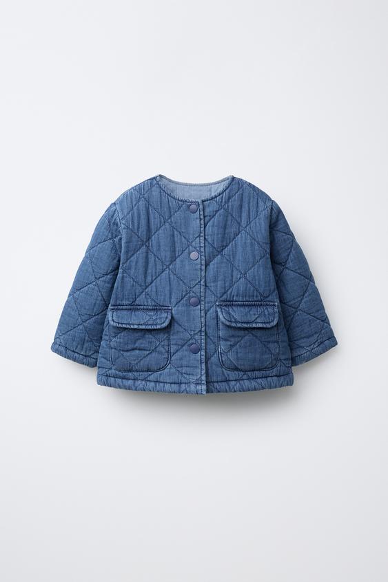 CAZADORA DENIM ACOLCHADA - Azul de Zara - Imagen 0