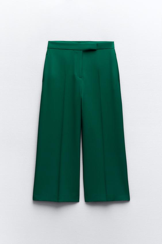 HIGH-WAIST CULOTTE TROUSERS - camel