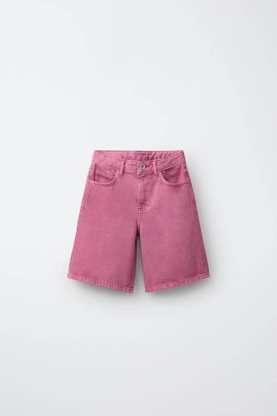 BERMUDA DENIM LARGA - Frambuesa de Zara - Imagen 0