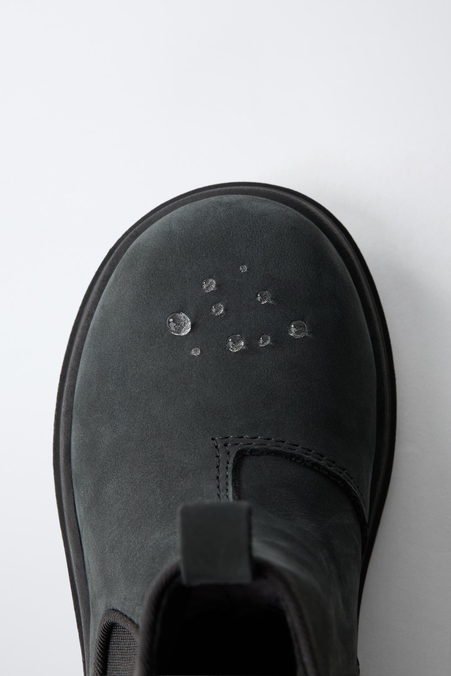 Детские ботинки Zara Water Repellent Leather Chelsea, цвет: Чёрный — фото 7