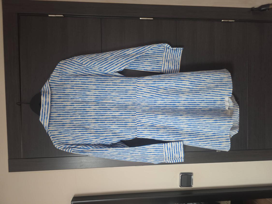 STRIPED LINEN BLEND DRESS WITH CUT-OUT DETAIL - Image 4