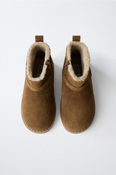 LINED LEATHER BOOTS - Brown by Zara - Image 3