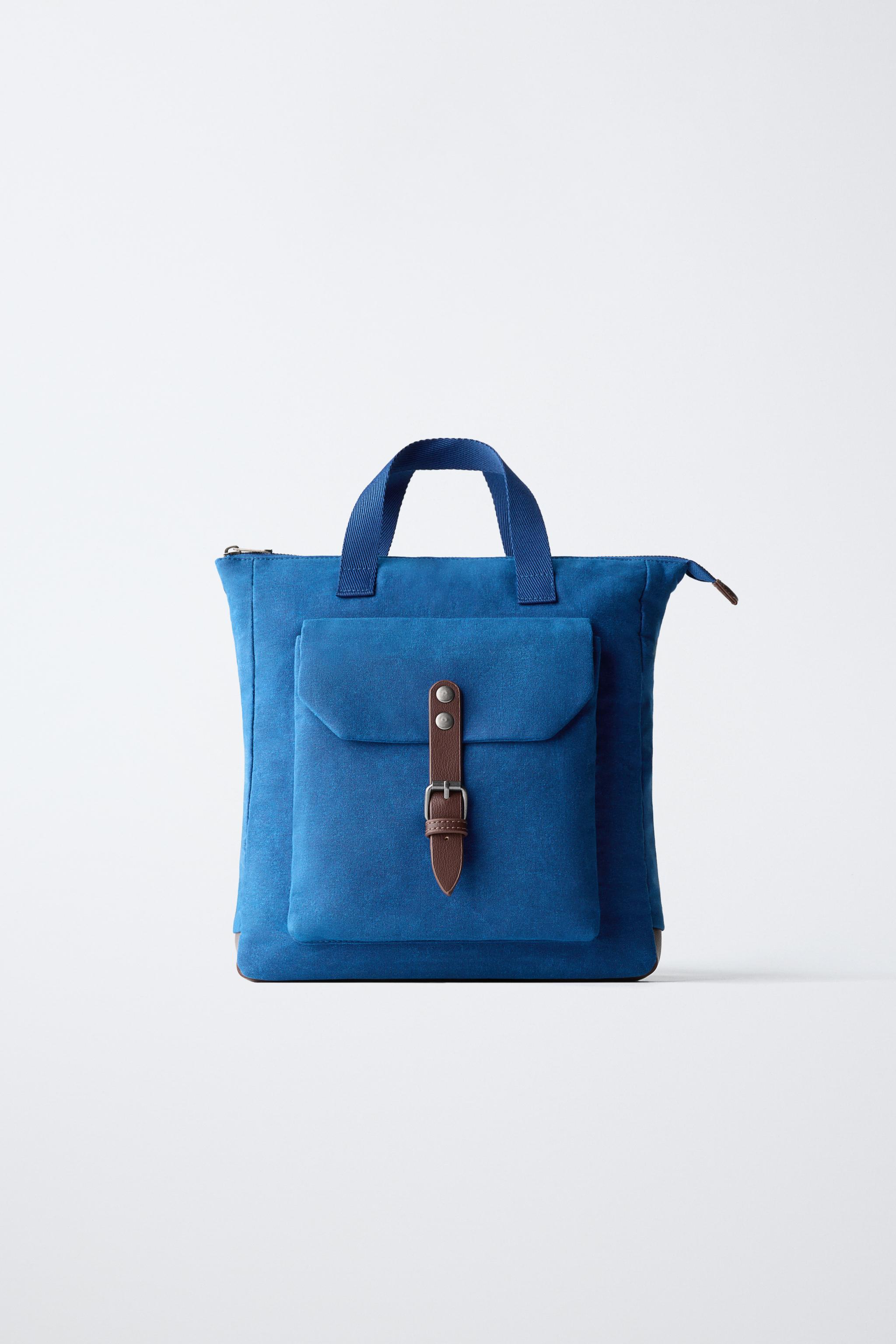BUCKLE POCKET BACKPACK — Blue