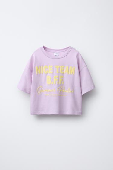 CAMISETA ESTAMPADA TEXTO - Rosa / Lila de Zara