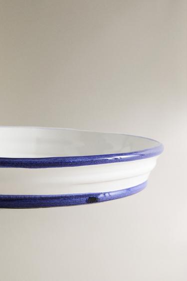 PLAT GRÈS BORD CONTRASTANT - Blanc / Bleu marine de Zara - Image 3
