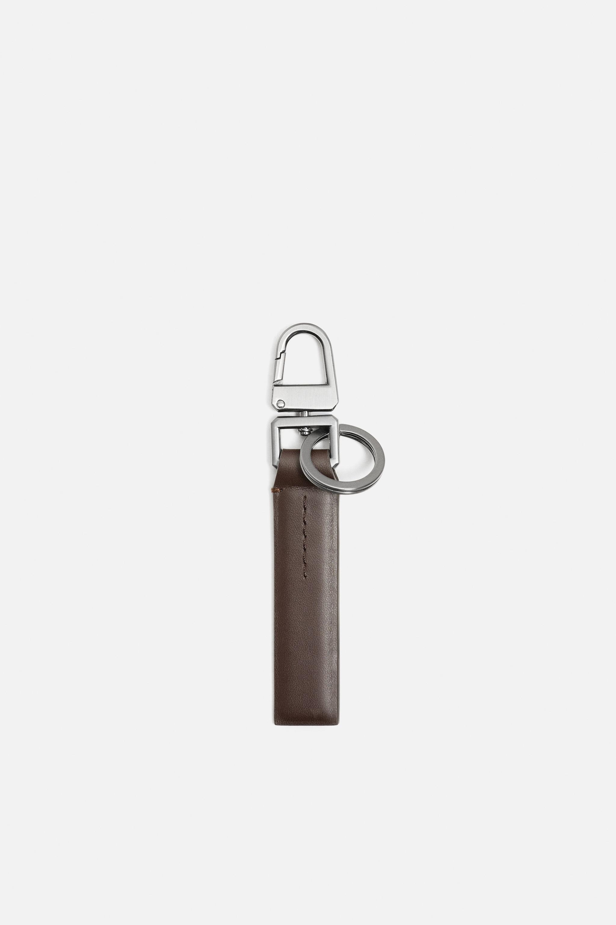LEATHER KEYCHAIN - Brown | ZARA Canada