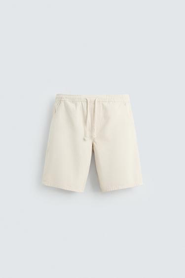 BERMUDA DENIM LAVADA - Blanco roto de Zara - Imagen 0