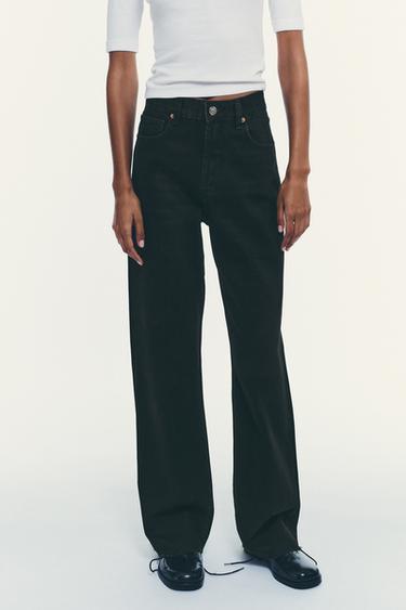 TRF HIGH-RISE WIDE-LEG デニムパンツブラックZaraのTRF HIGH-RISE WIDE-LEG デニムパンツ - ブラック 