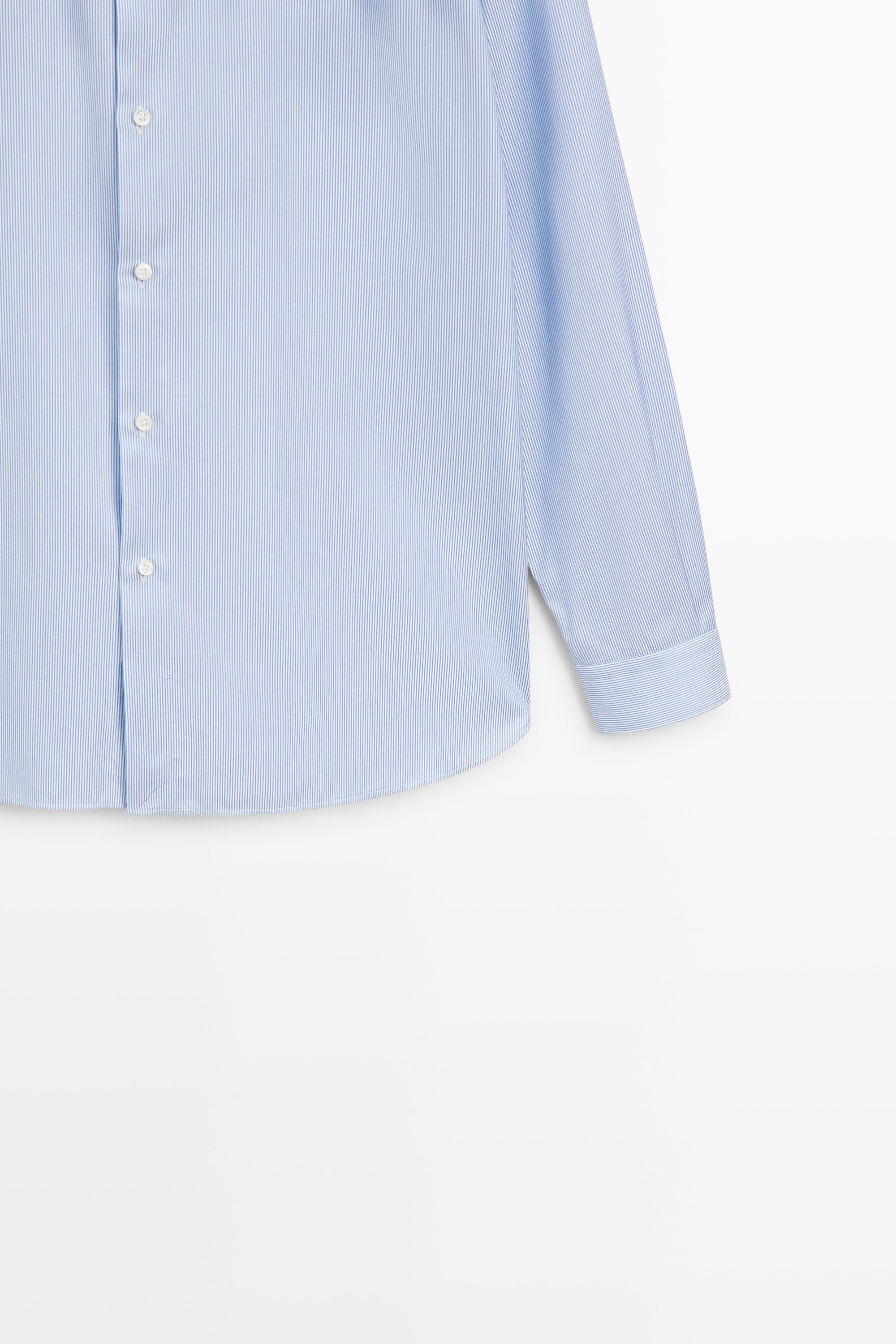 Chemise slim fit à rayures 100 % coton