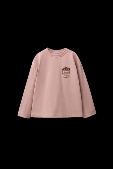 Zara BONILLA A LA VISTA ® X ZARA EMBROIDERED T-SHIRT - Beige-pink