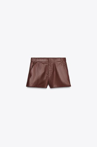 FAUX LEATHER SHORTS - whisky by Zara - Image 0