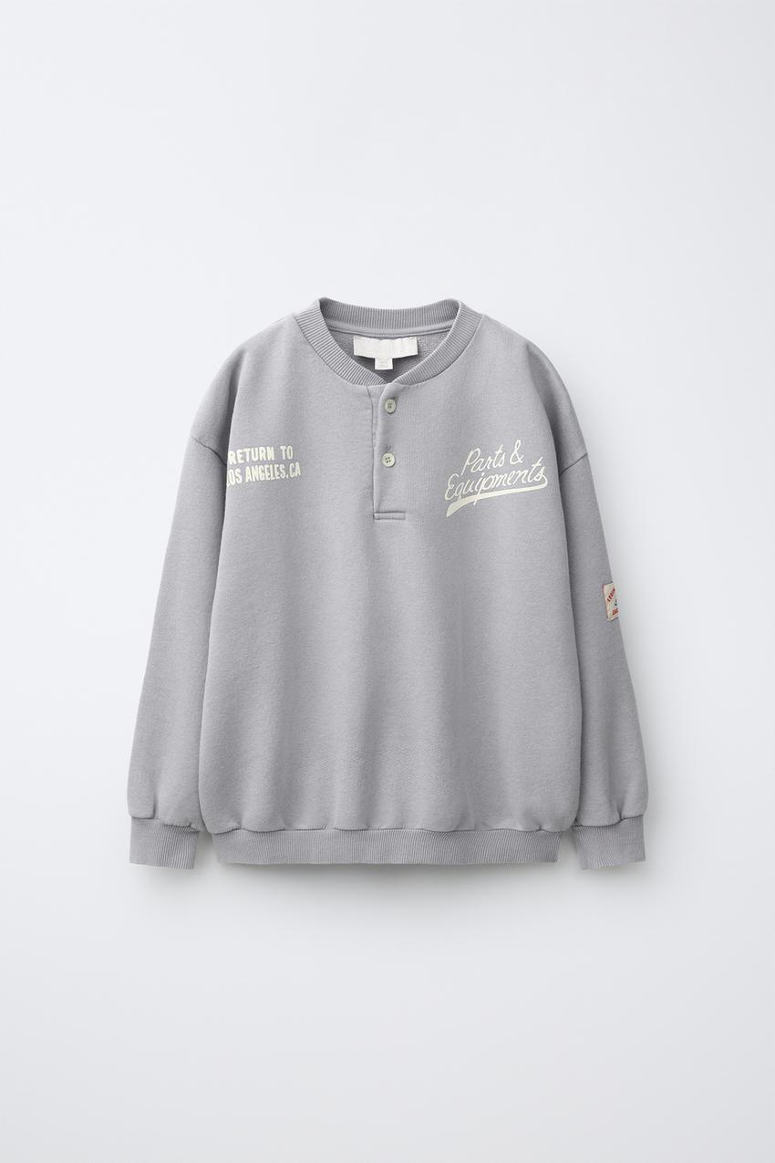 ポロネックスウェットシャツ - ブルーグレー | ZARA Japan / 日本
