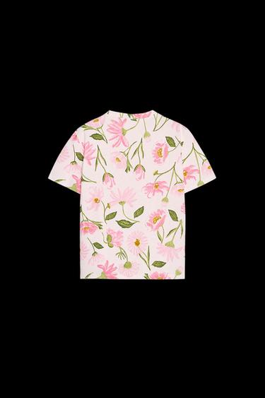 Zara PRINTED T-SHIRT - Pink