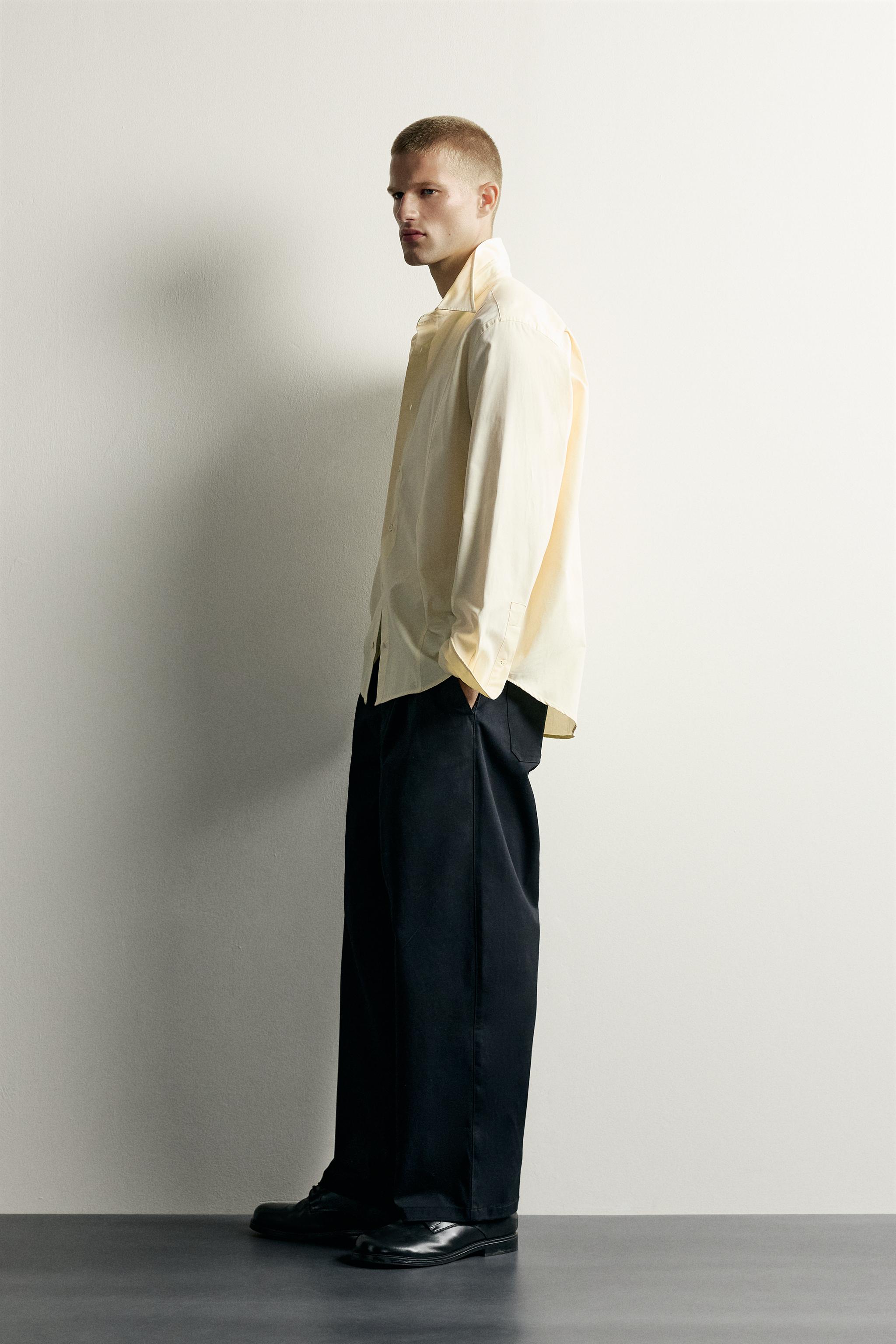 Мужские рубашки Zara RELAXED FIT SEAMED SHIRT — фото 4