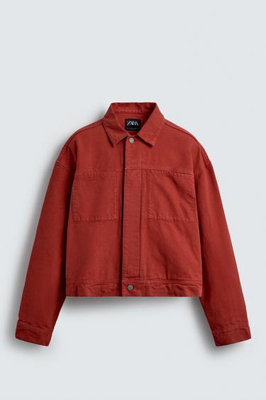 CROPPED FIT JACKET - Red by Zara - Image 7