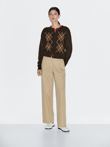Cárdigan punto detalle rombos - Marrón de Zara