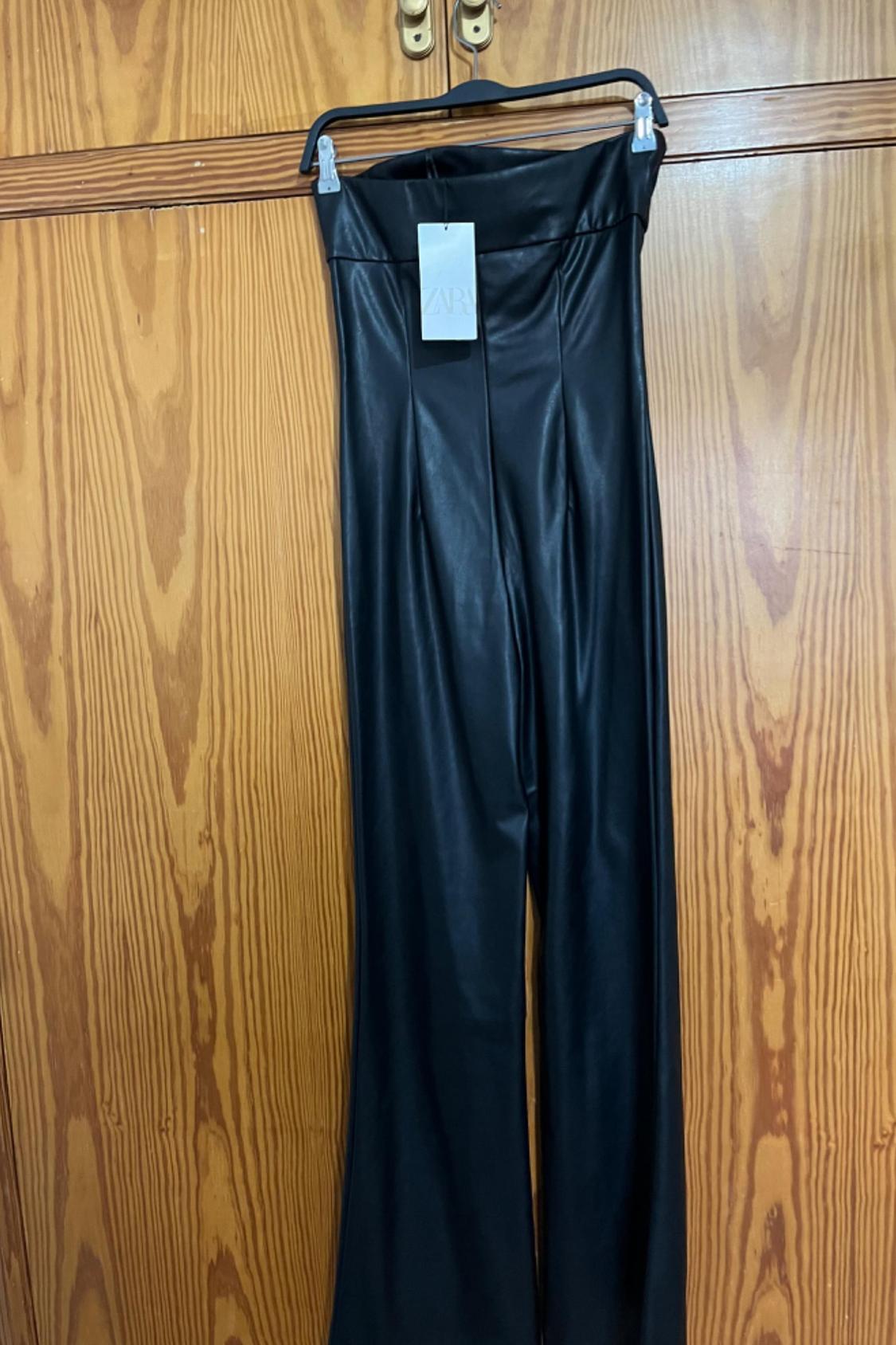 FAUX LEATHER STRAPLESS JUMPSUIT - Image 3
