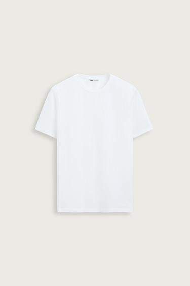 Zara BASIC SLIM FIT T-SHIRT - White