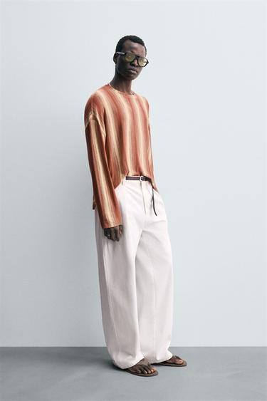 STRIPED FLOWING T-SHIRT - Red by Zara - Image 3