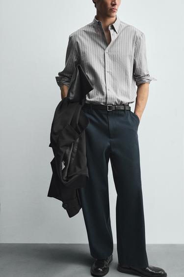 LYOCELL-COTTON BALLOON FIT TROUSERS - Mid-blue by Zara - Image 5