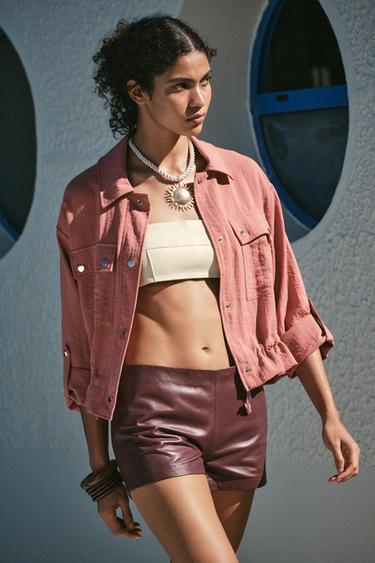 KORT JASJE MET EPAULETTEN - MARSALA van Zara