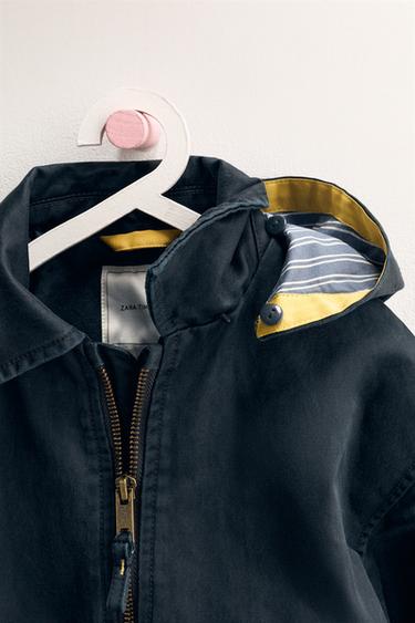 ZARA TIMELESS - WAXED JACKET WITH DETACHABLE HOODIE - Navy blue by Zara - Image 3