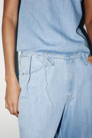TRF PYJAMA-STYLE DENIM TROUSERS - Blue by Zara - Image 3