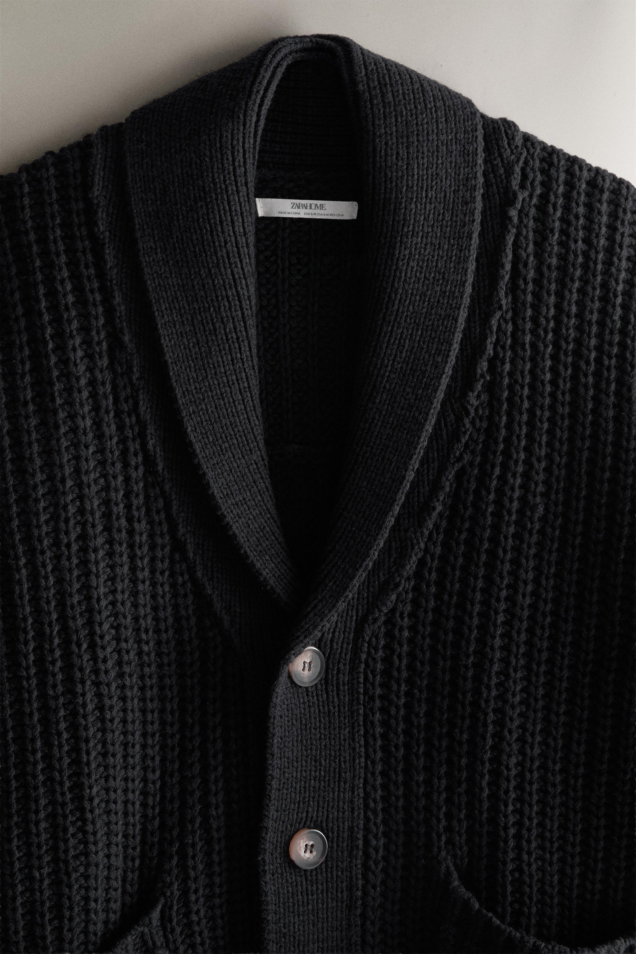 KNIT CARDIGAN — Dark gray