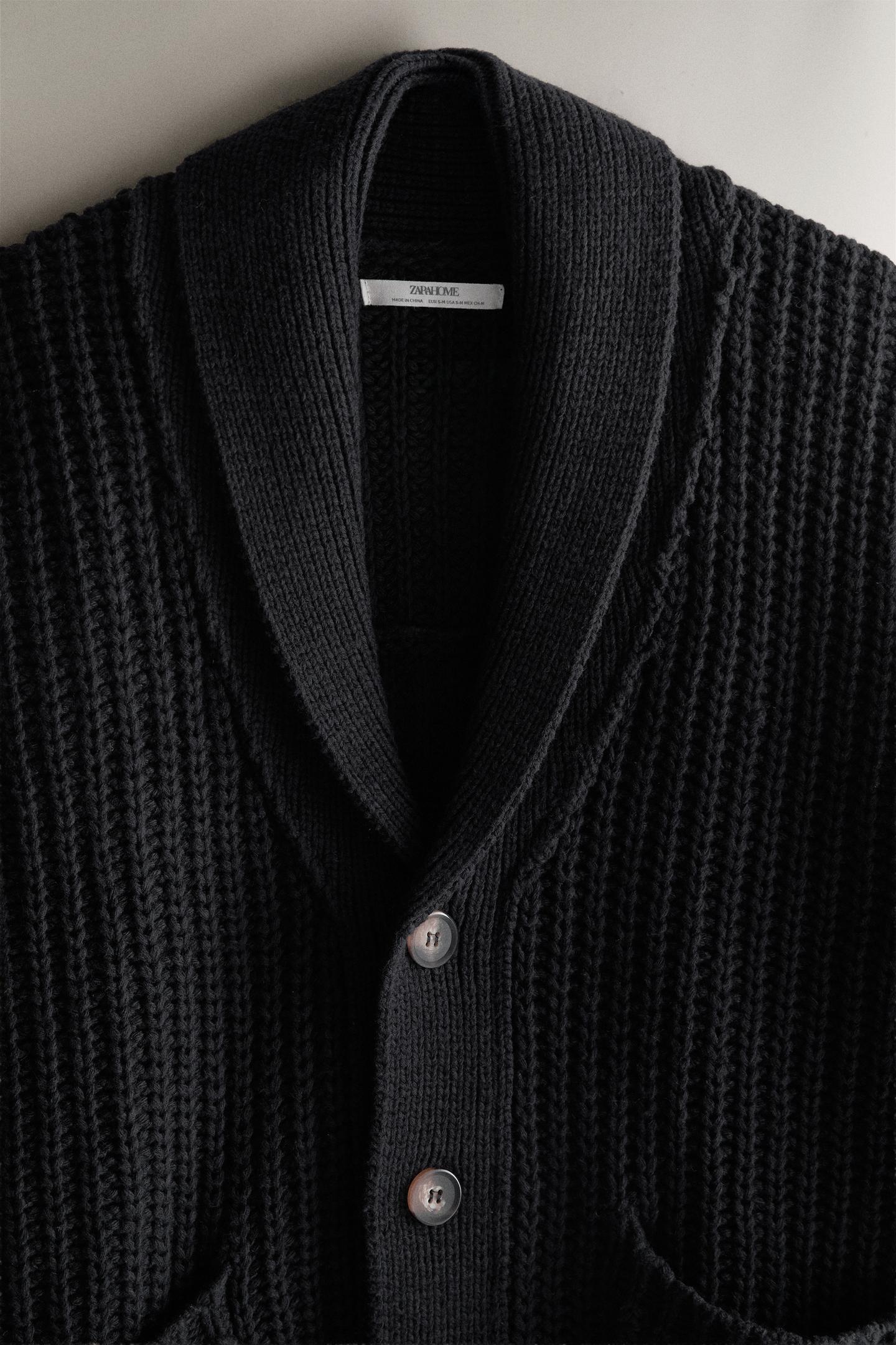 Кардиган Zara Knit, цвет: Тёмный серый — фото 2