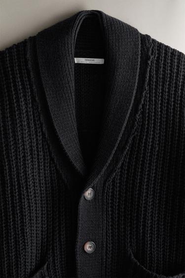 KNIT CARDIGAN — Dark gray 2