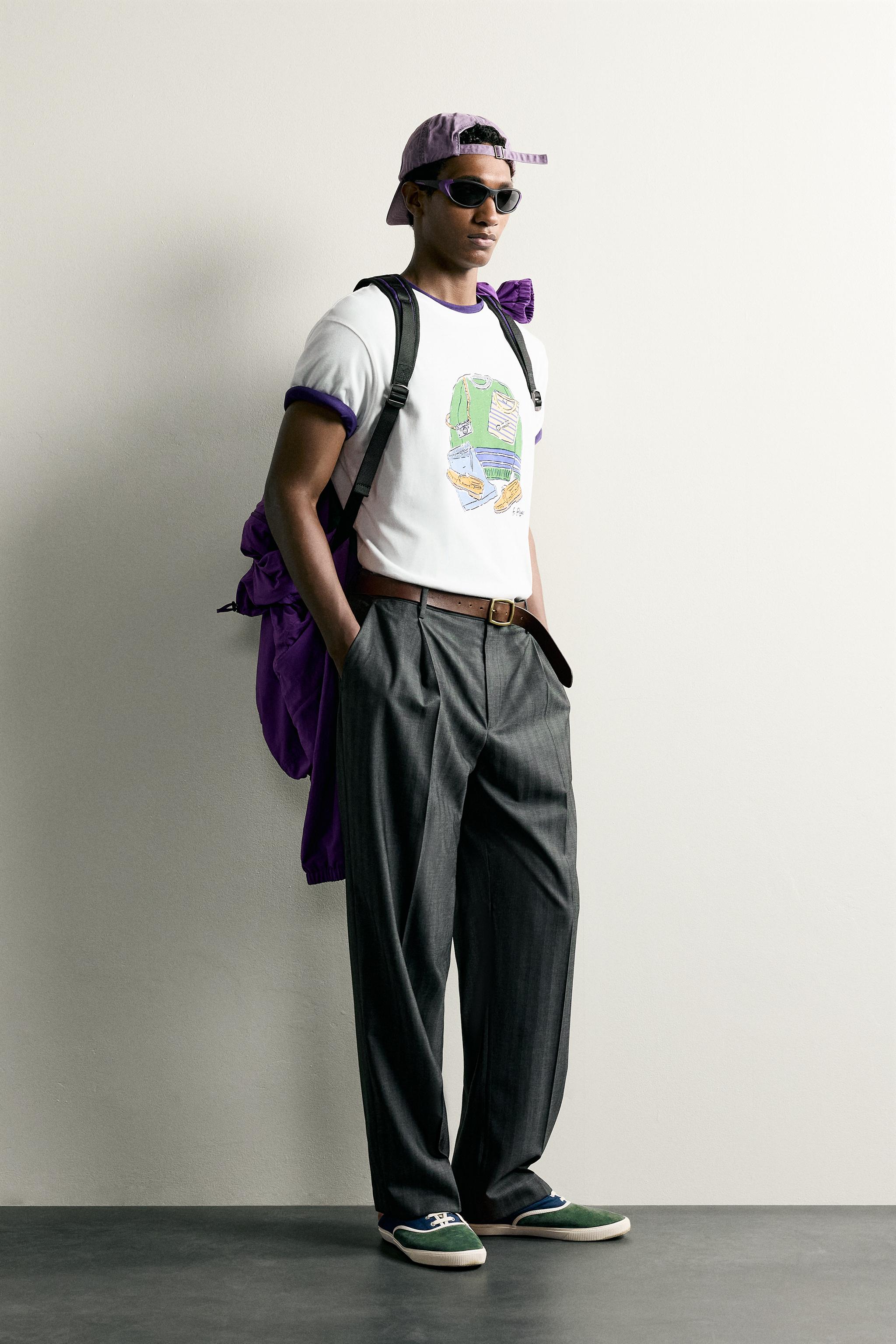 CONTRAST PRINT T-SHIRT