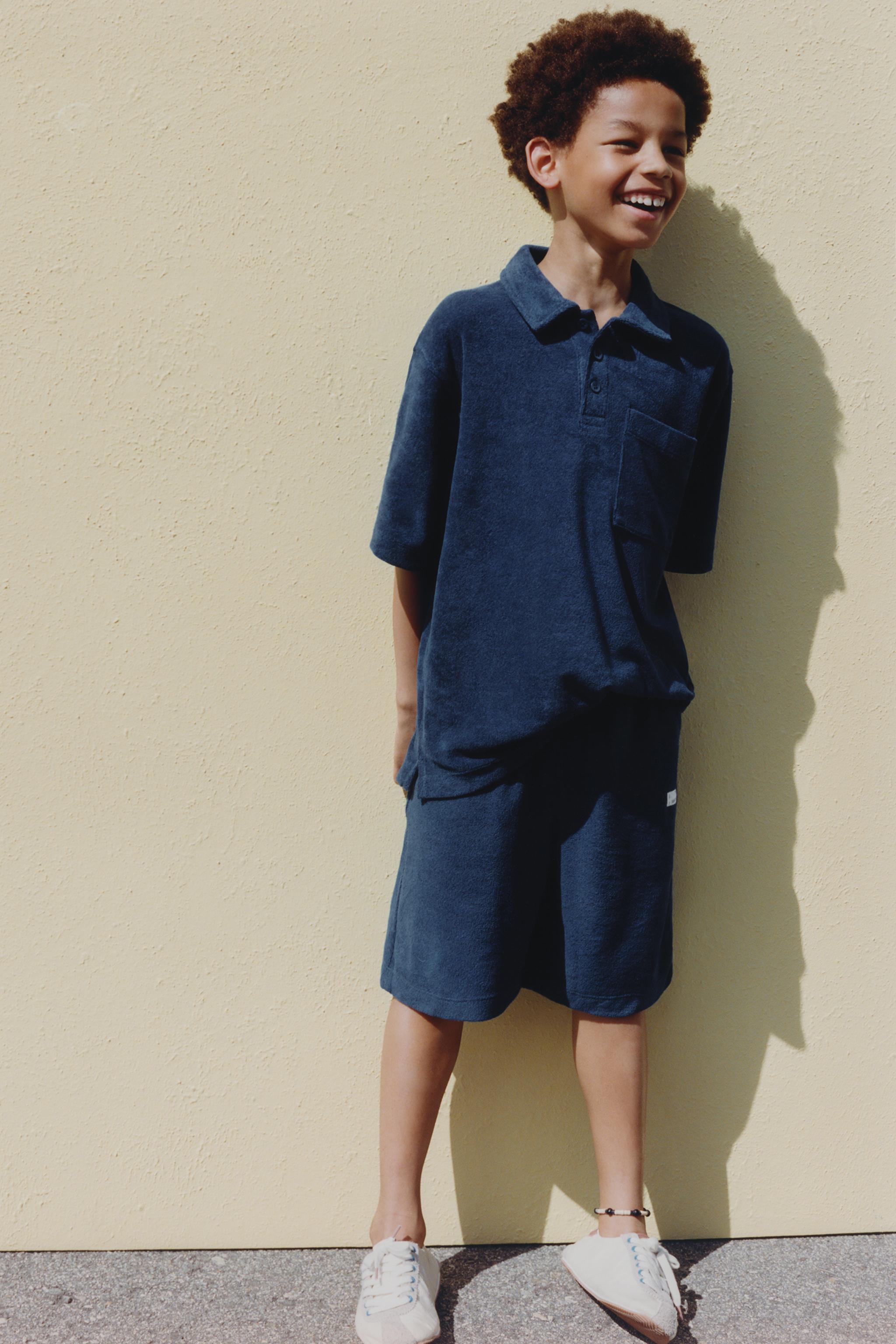 TOWEL EFFECT POLO AND BERMUDA SET