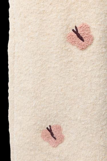 Zara EMBROIDERED BUTTERFLY KNIT OVERALLS - Light beige