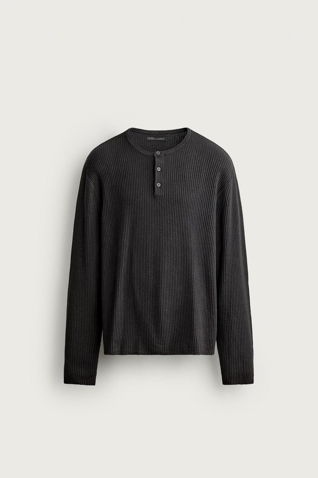 KNIT HENLEY T-SHIRT