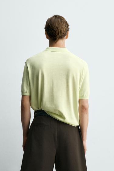 POLO EN MAILLE LÉGÈRE DE COTON - Turquoise doux de Zara - Image 2