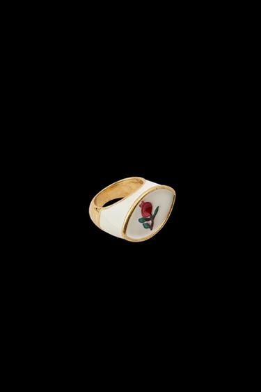 PACK 3 ANILLOS PALMERA FLOR - Dorado de Zara
