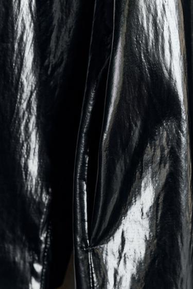 ZW COLLECTION LIMITED EDITION SHINY TRENCH COAT WITH CONTRAST COLLAR - Black by Zara - Image 8