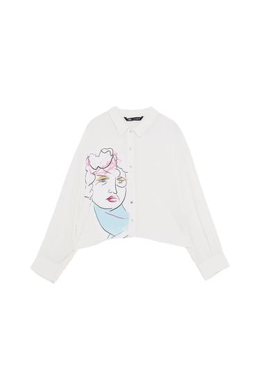 PRINTED SHIRT WITH VOLUMINOUS SLEEVES