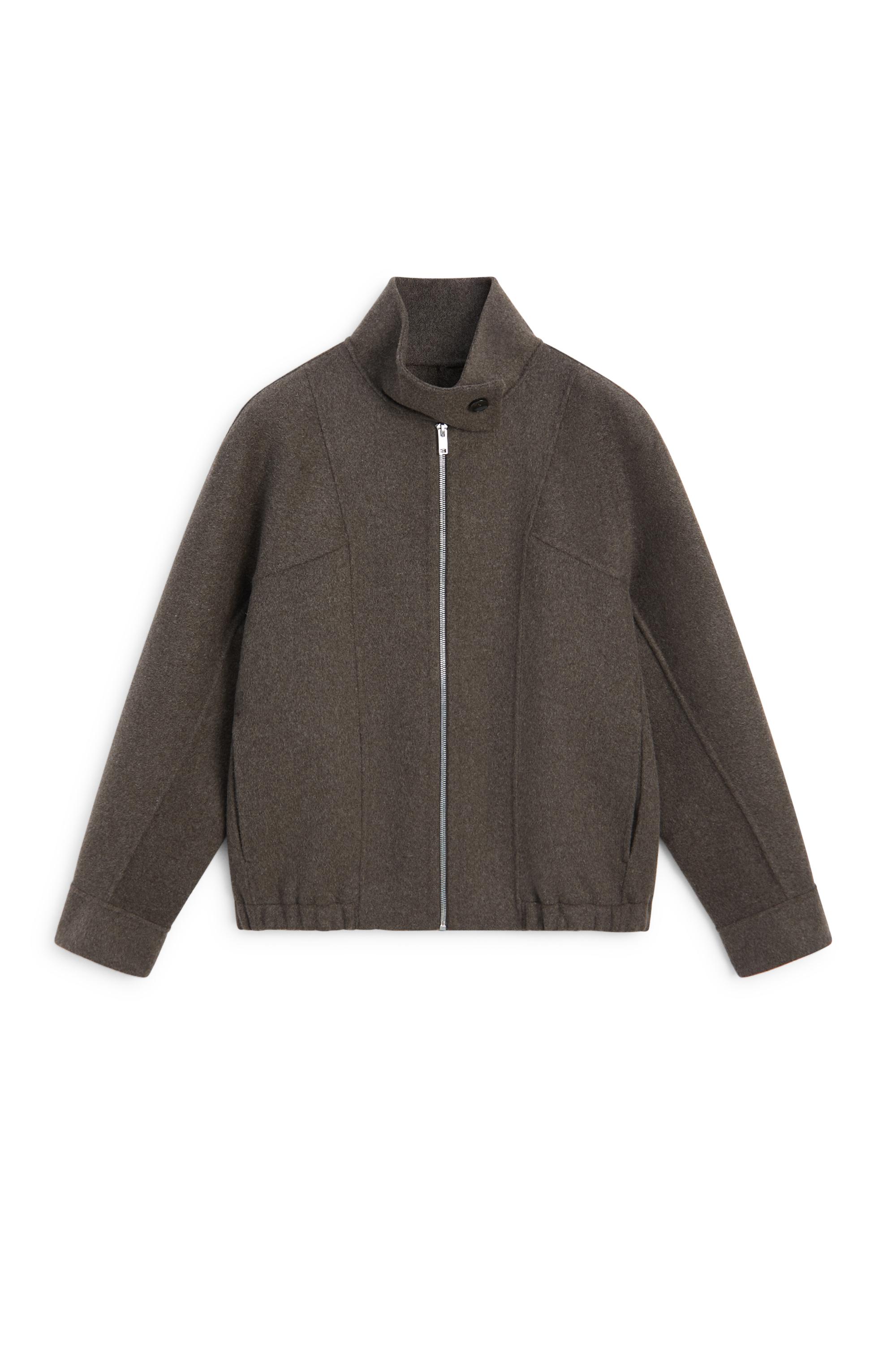 Suede wool-blend bomber jacket - Brown | ZARA Canada