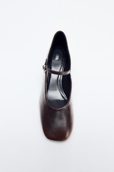 ZAPATO TACÓN PEL - Marrón de Zara