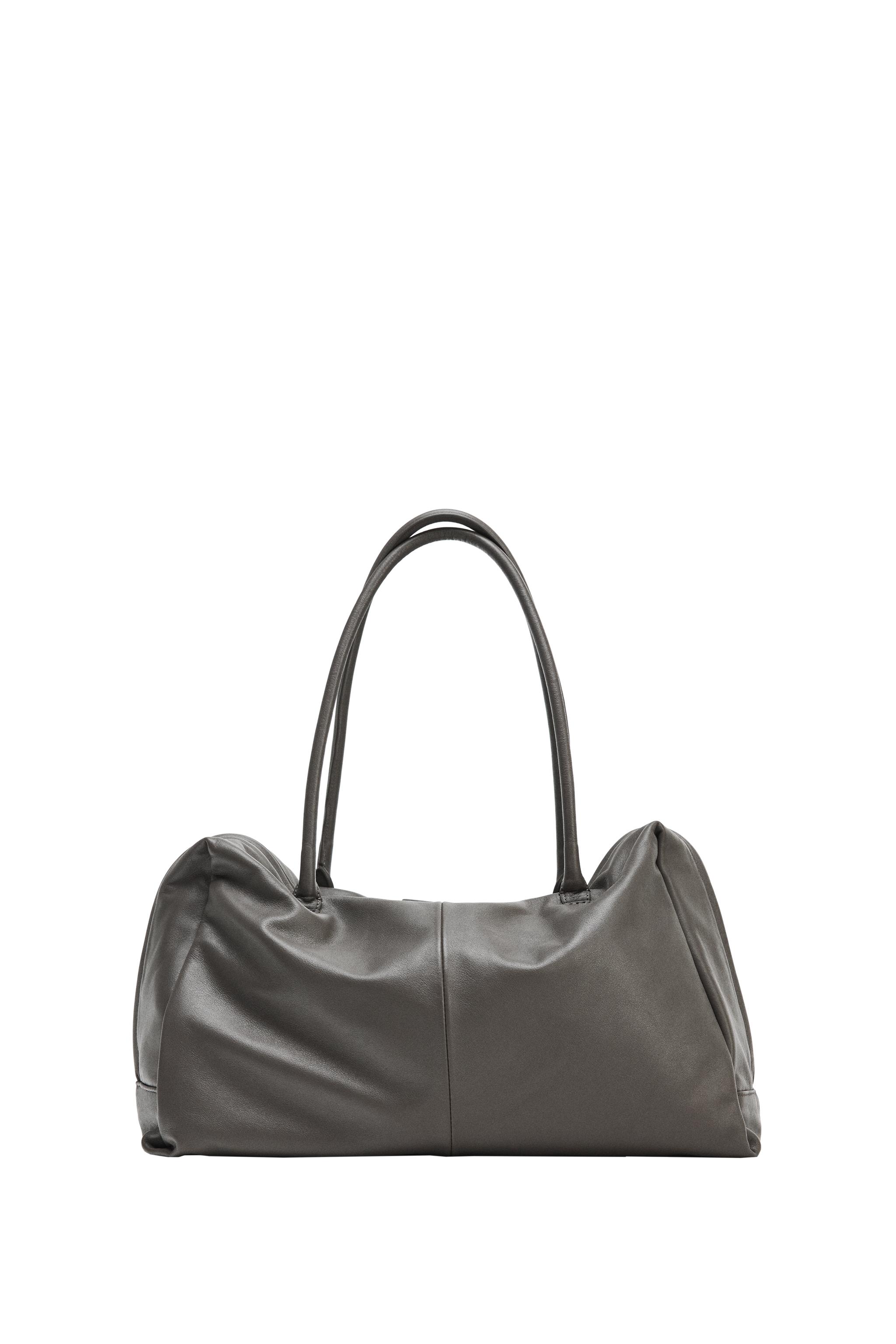 マキシレザーボストンバッグ - グレー | ZARA Japan / 日本