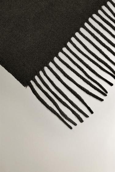 FRINGED SOFT THROW - Khaki by Zara - Image 1