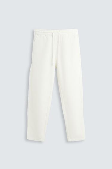 Zara COTTON - LINEN PANTS - Stone