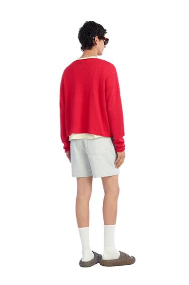 JERSEY CROPPED FIT LINO - LANA - Rojo de Zara