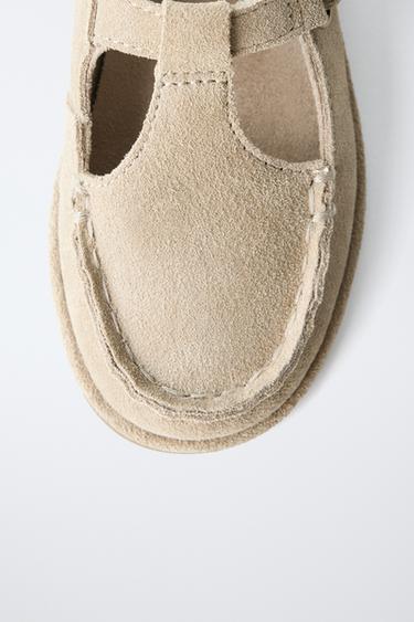 CHAUSSURES EN CUIR - Blanc écru de Zara - Image 5