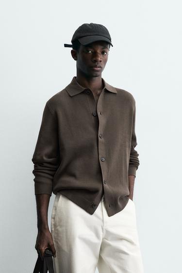 REGULAR FIT CARDIGAN - Light brown by Zara