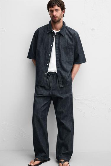 Zaras DENIMSKJORTA MED RELAXED FIT - Indigo