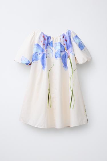 FLORAL PRINT DRESS - Ecru by Zara - Image 1